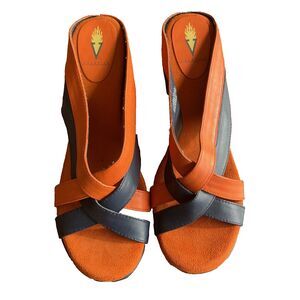 Volatile Blue And Orange Wedge Sandal New Size 11 Chicago Bears Illini Fan